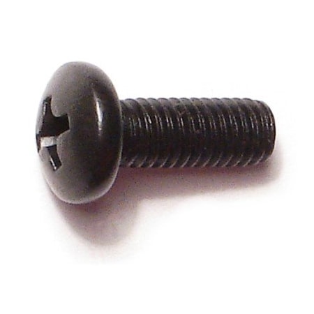 Midwest Fastener #10-32 x 1/2 in Phillips Pan Machine Screw, Black Oxide Steel, 25 PK 33172